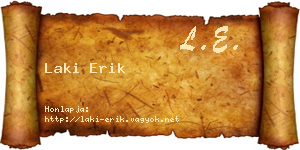 Laki Erik névjegykártya
